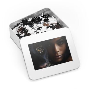 Woman And Jaguar Jigsaw Puzzle