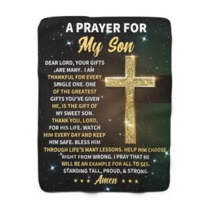 Prayer For My Son Sherpa Fleece Blanket