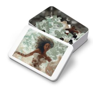 Woman dancing in bubbles Jigsaw Puzzle